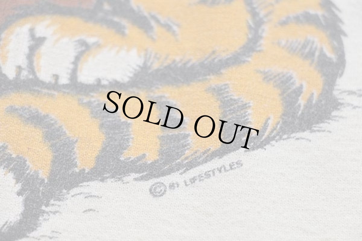 画像3: 80s USA製 Hanes Arizona キャット ウエスタン アート コットンTシャツ クリーム L (3)