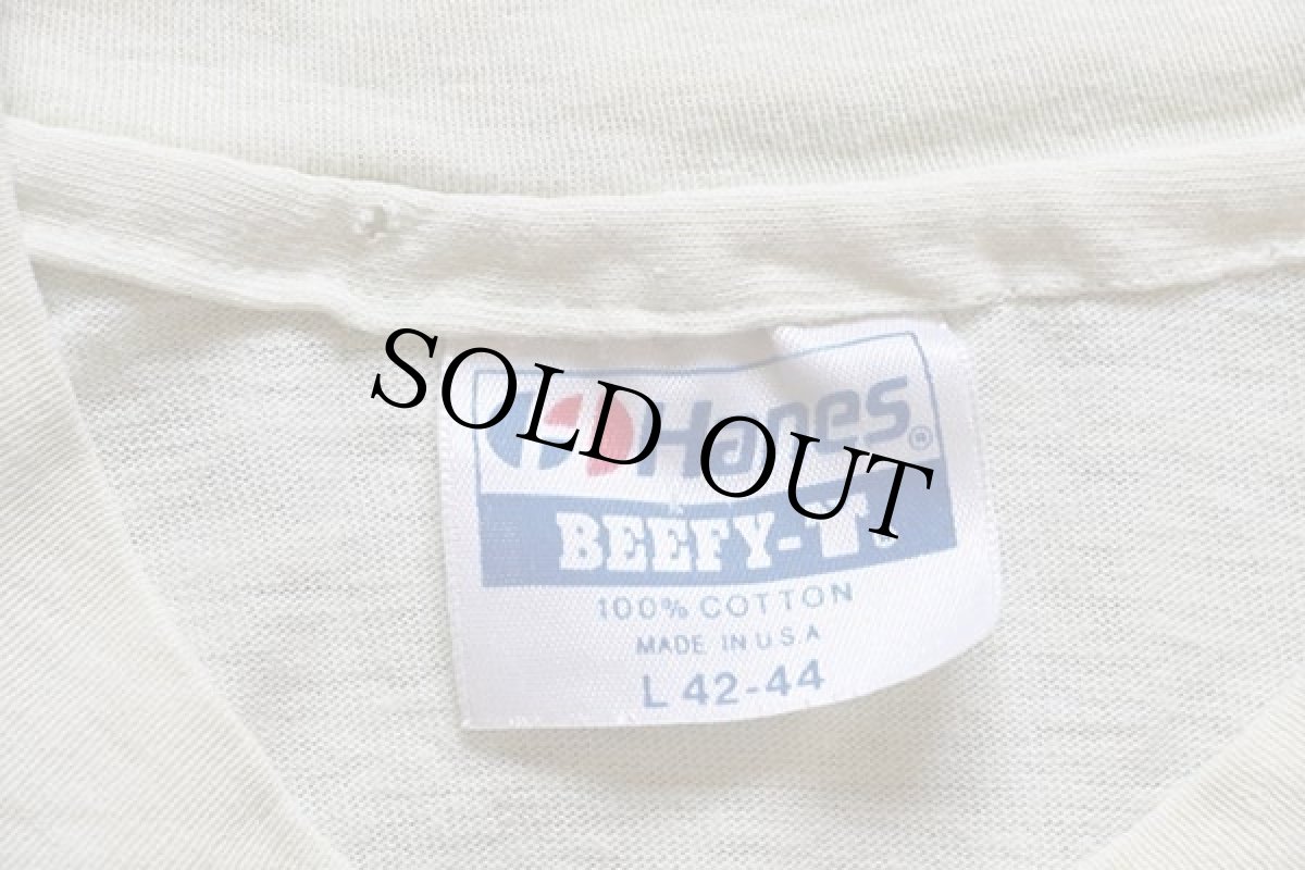 画像4: 80s USA製 Hanes Arizona キャット ウエスタン アート コットンTシャツ クリーム L (4)