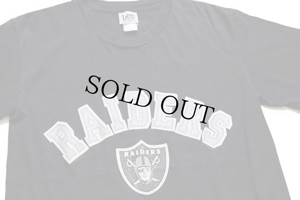画像1: 00s Leeリー×VF KNITWEAR NFL RAIDERSレイダース コットンTシャツ 黒 (1)