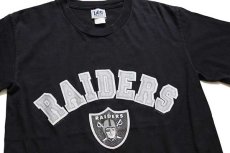 画像1: 00s Leeリー×VF KNITWEAR NFL RAIDERSレイダース コットンTシャツ 黒 (1)