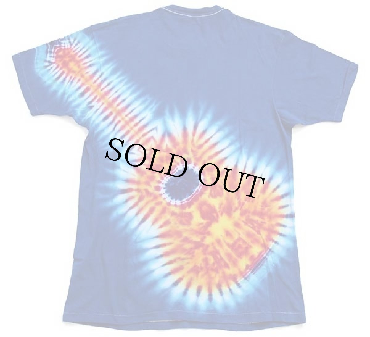 画像2: 90s Hanes ギター 両面 タイダイ染め コットンTシャツ 青 XL (2)