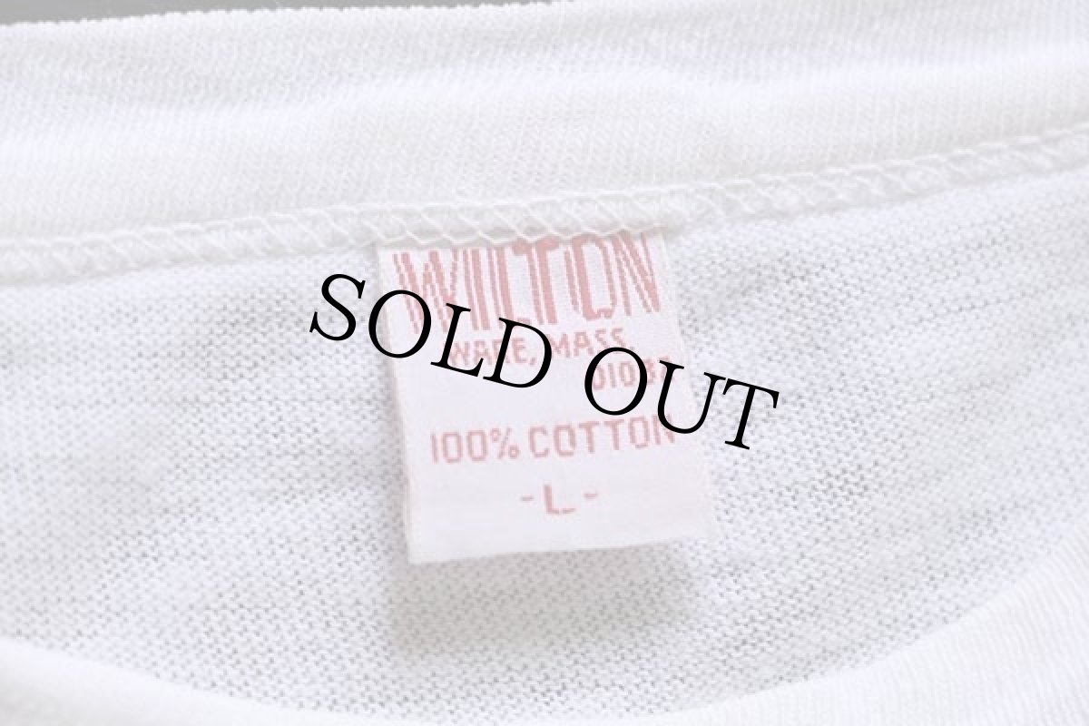 画像4: 70s WILTON PURDUE UNIVERSITY ALL-AMERICAN MARCHING BAND 染み込みプリント コットンTシャツ 白 L (4)