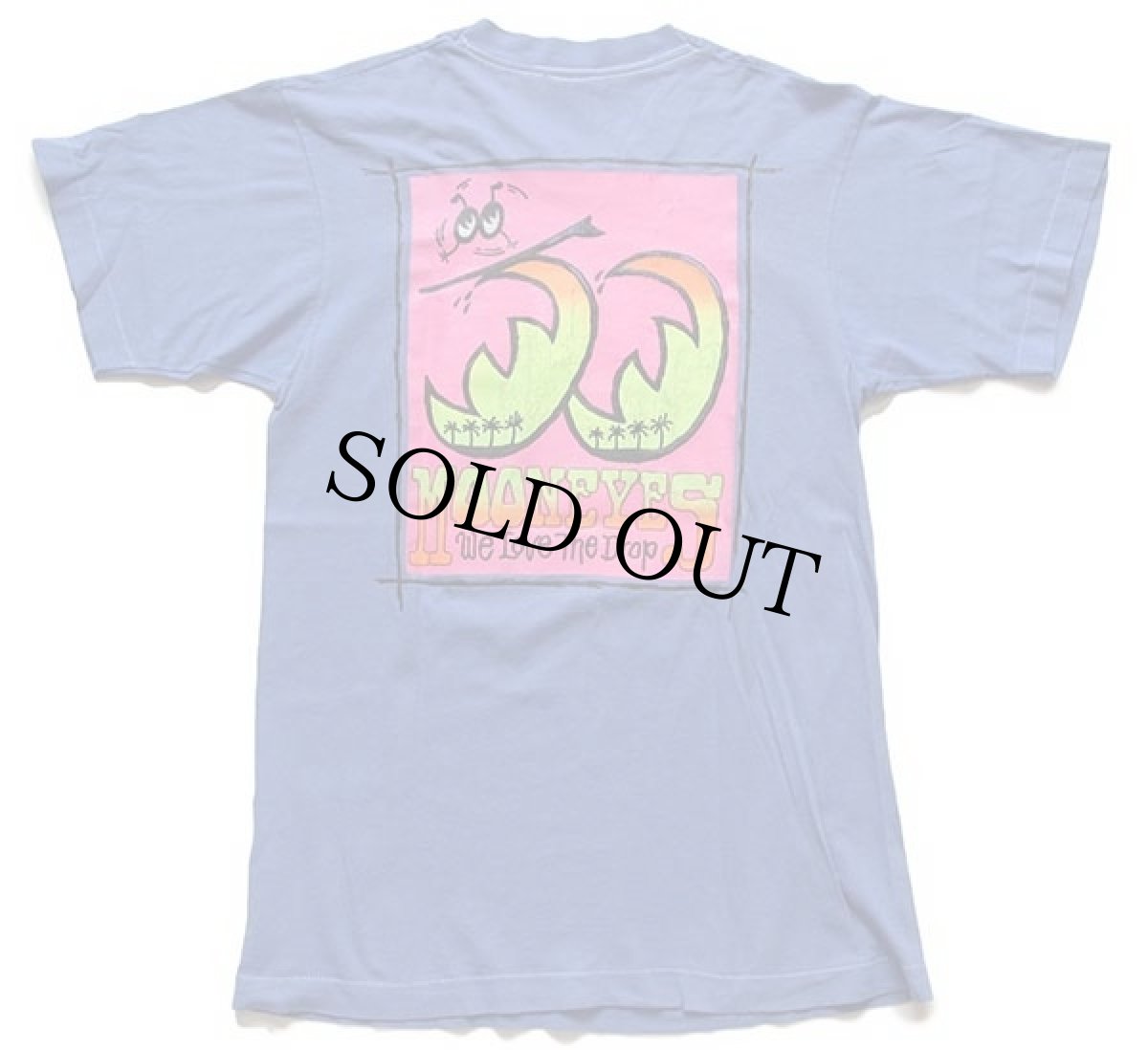 画像3: 90s USA製 MOONEYES ムーンアイズ We Love The Drop 両面 蛍光プリント コットンTシャツ 青紫 (3)