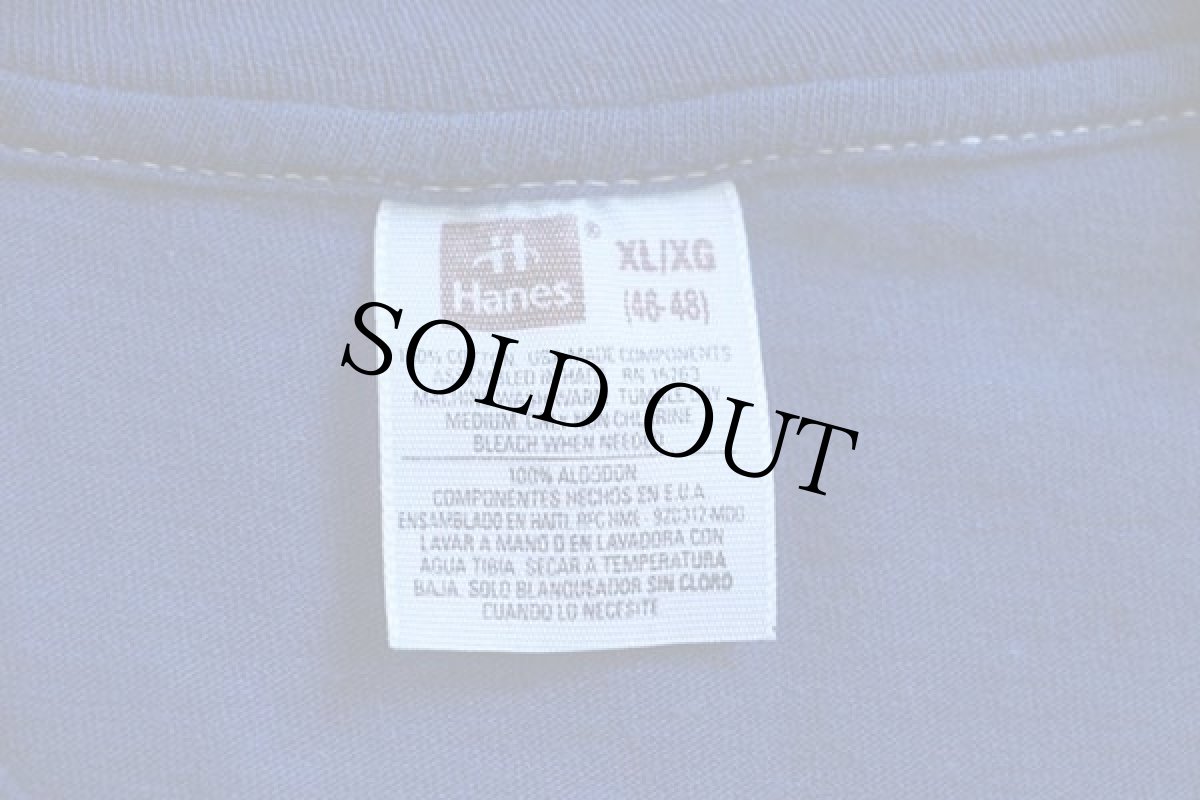 画像3: 90s Hanes ギター 両面 タイダイ染め コットンTシャツ 青 XL (3)