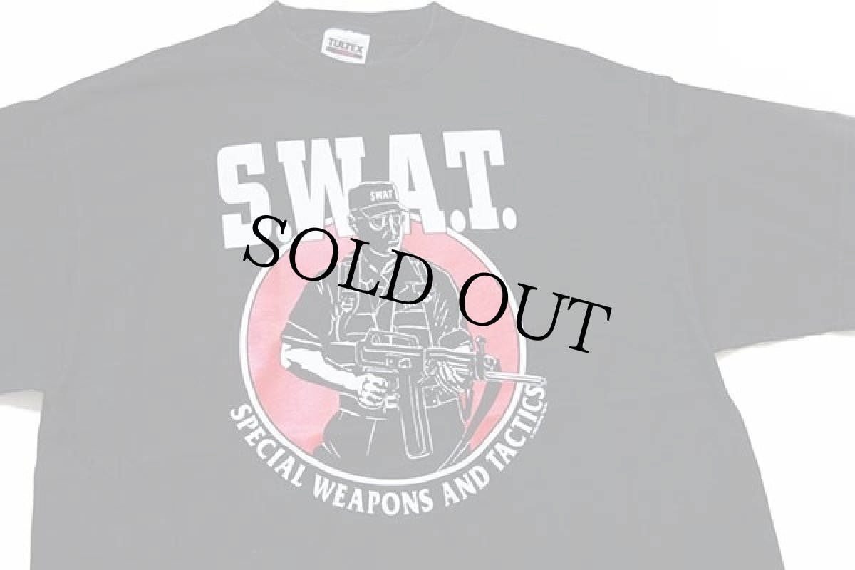 画像1: 90s USA製 S.W.A.T. コットンTシャツ 黒 XL (1)