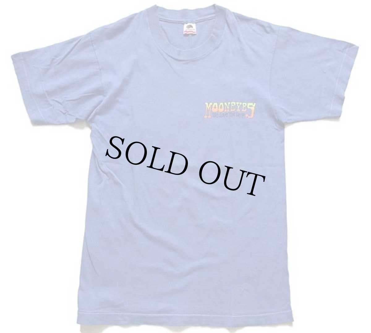 画像2: 90s USA製 MOONEYES ムーンアイズ We Love The Drop 両面 蛍光プリント コットンTシャツ 青紫 (2)