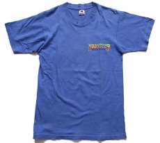 画像2: 90s USA製 MOONEYES ムーンアイズ We Love The Drop 両面 蛍光プリント コットンTシャツ 青紫 (2)