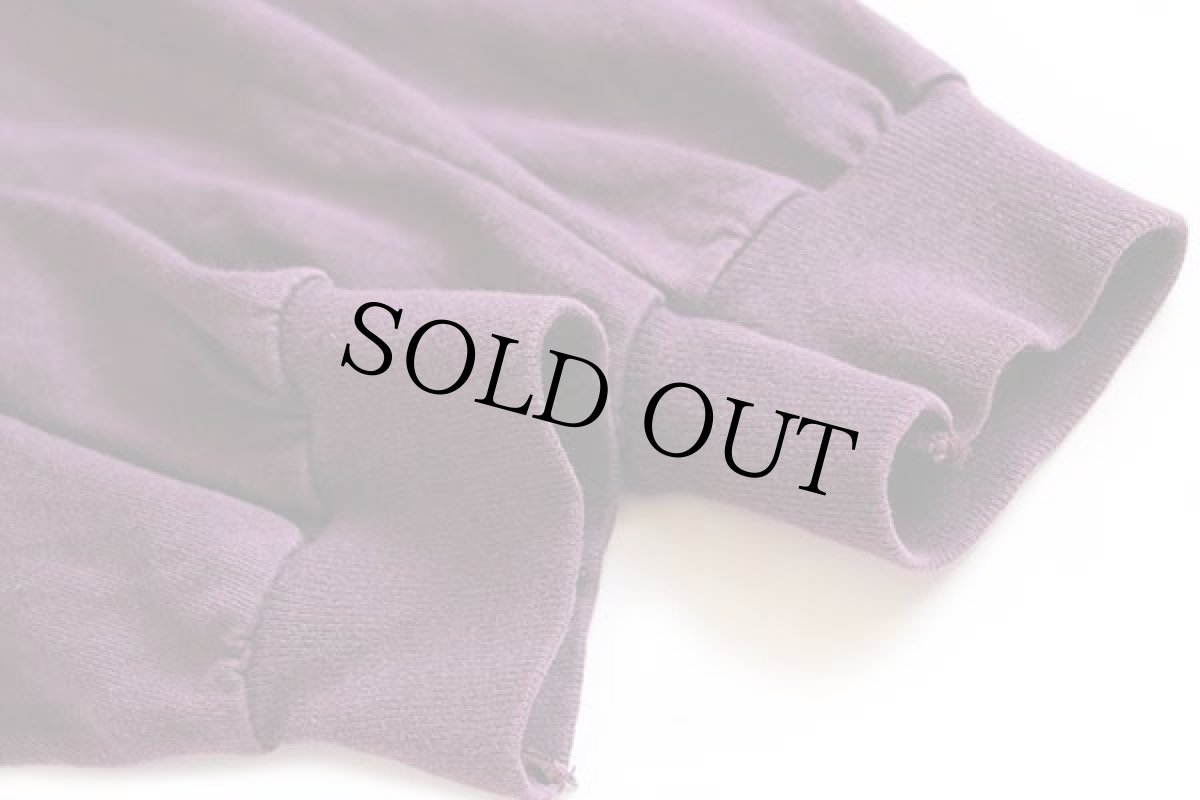 画像6: 90s USA製 ウルフ アート コットン 長袖Tシャツ 紫 L (6)