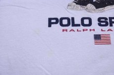 画像4: 90s POLO SPORTポロ スポーツ ラルフローレン ポロベア コットンTシャツ 白 M (4)