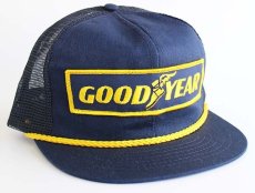 画像1: 80s USA製 Swingster GOODYEAR パッチ付き メッシュキャップ 紺 (1)