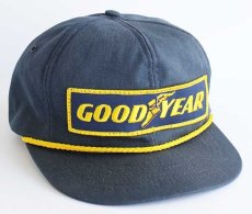 画像1: 80s USA製 Swingster GOODYEAR パッチ付き キャップ 紺 (1)