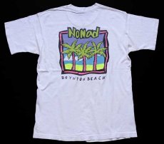 画像3: 90s USA製 nomad SURF SHOP BOYNTON BEACH 両面プリント コットンTシャツ 白 L (3)