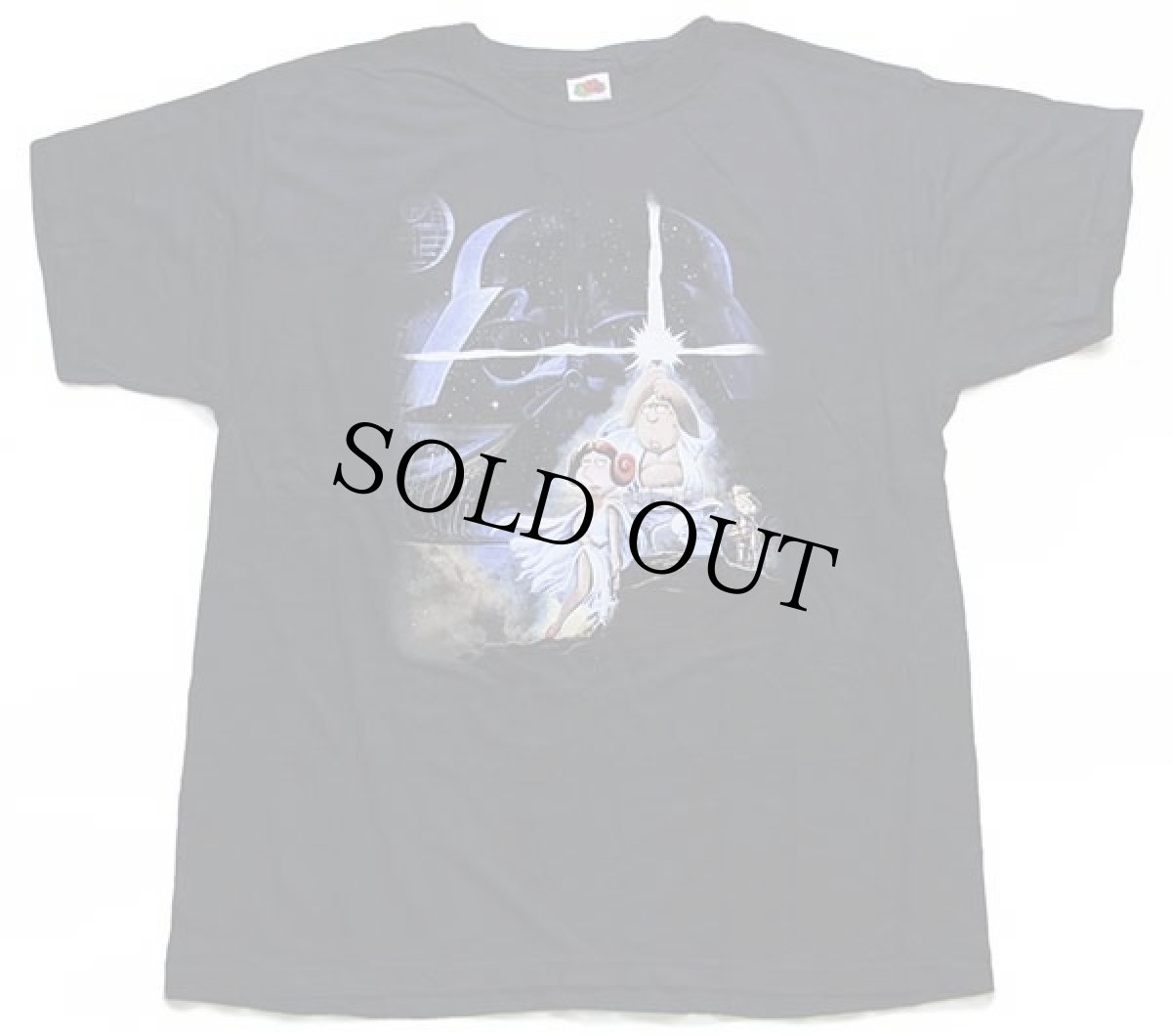 画像2: デッドストック★00s FOX Family Guyファミリーガイ STAR WARSスターウォーズ コットンTシャツ 黒 XL (2)