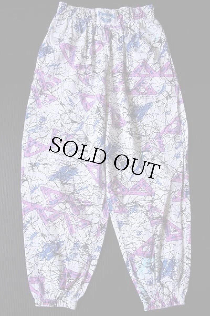 画像2: 90s USA製 INTERNATIONAL BAGGYZ 総柄 コットン イージーパンツ S (2)