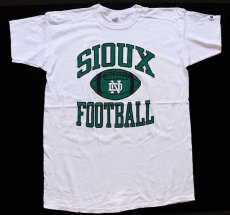 画像2: 80s USA製 Championチャンピオン SIOUX FOOTBALL フットボール 染み込みプリント コットンTシャツ 生成り XXL (2)