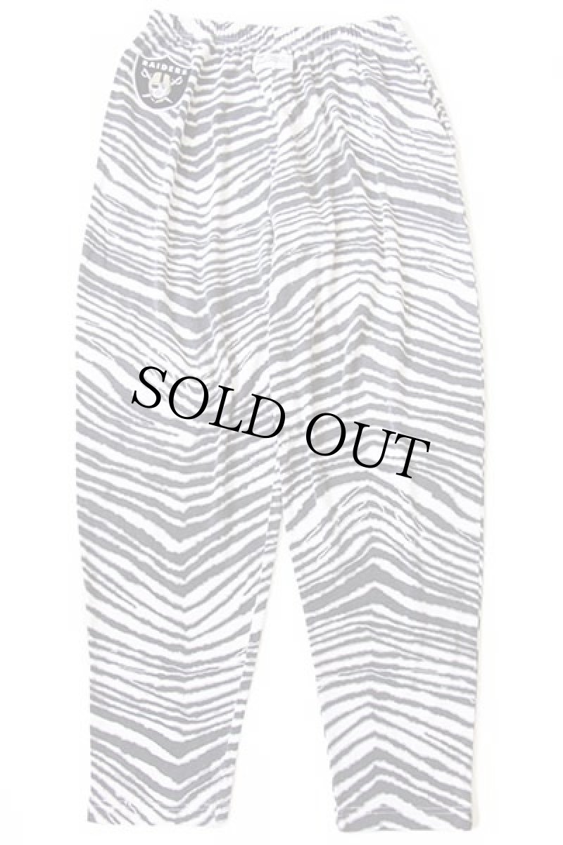 画像2: 90s USA製 ZUBAZ NFL RAIDERS フェルトパッチ ゼブラ柄 イージーパンツ XL (2)