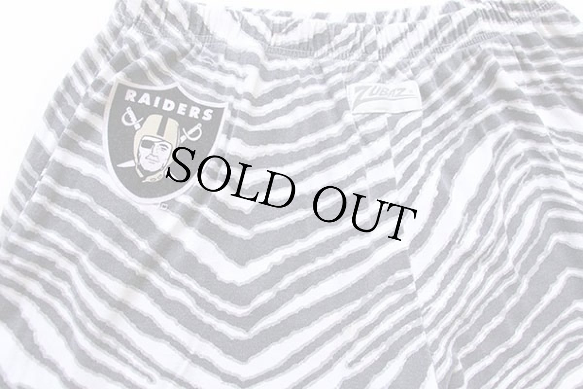 画像4: 90s USA製 ZUBAZ NFL RAIDERS フェルトパッチ ゼブラ柄 イージーパンツ XL (4)