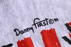 画像4: 90s USA製 Danny first HONOLULU HAWAII 星条旗 バンダナ アート コットンTシャツ 杢ライトグレー L (4)