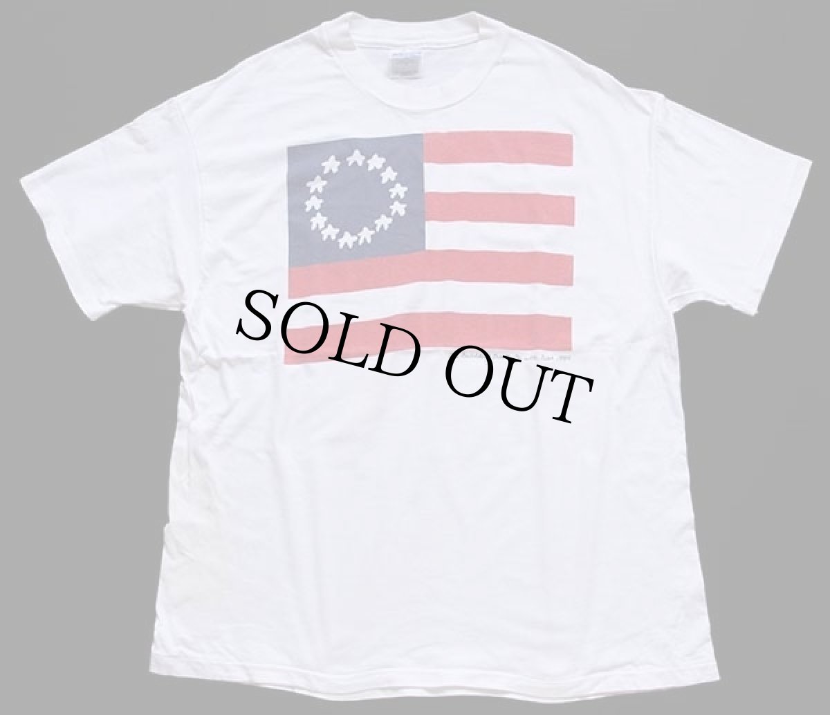 画像2: 80s USA製 Hanes 13スター 星条旗 アート コットンTシャツ 白 XL (2)