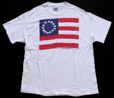画像2: 80s USA製 Hanes 13スター 星条旗 アート コットンTシャツ 白 XL (2)