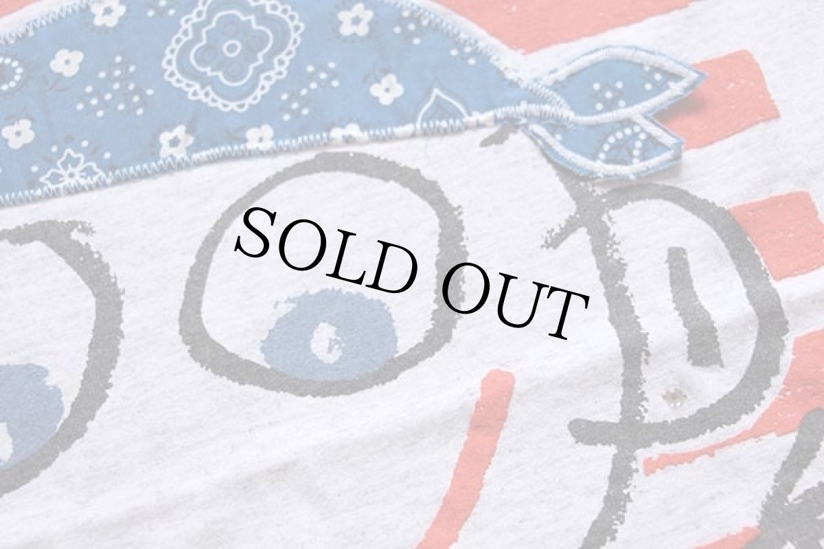 画像3: 90s USA製 Danny first HONOLULU HAWAII 星条旗 バンダナ アート コットンTシャツ 杢ライトグレー L (3)