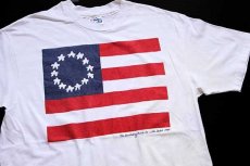 画像1: 80s USA製 Hanes 13スター 星条旗 アート コットンTシャツ 白 XL (1)