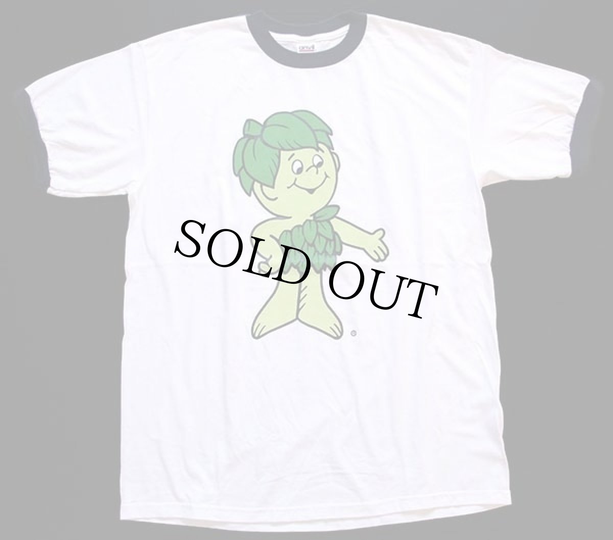 画像2: デッドストック★00s グリーンジャイアント リトルスプラウト コットン リンガーTシャツ 白×黒 L (2)