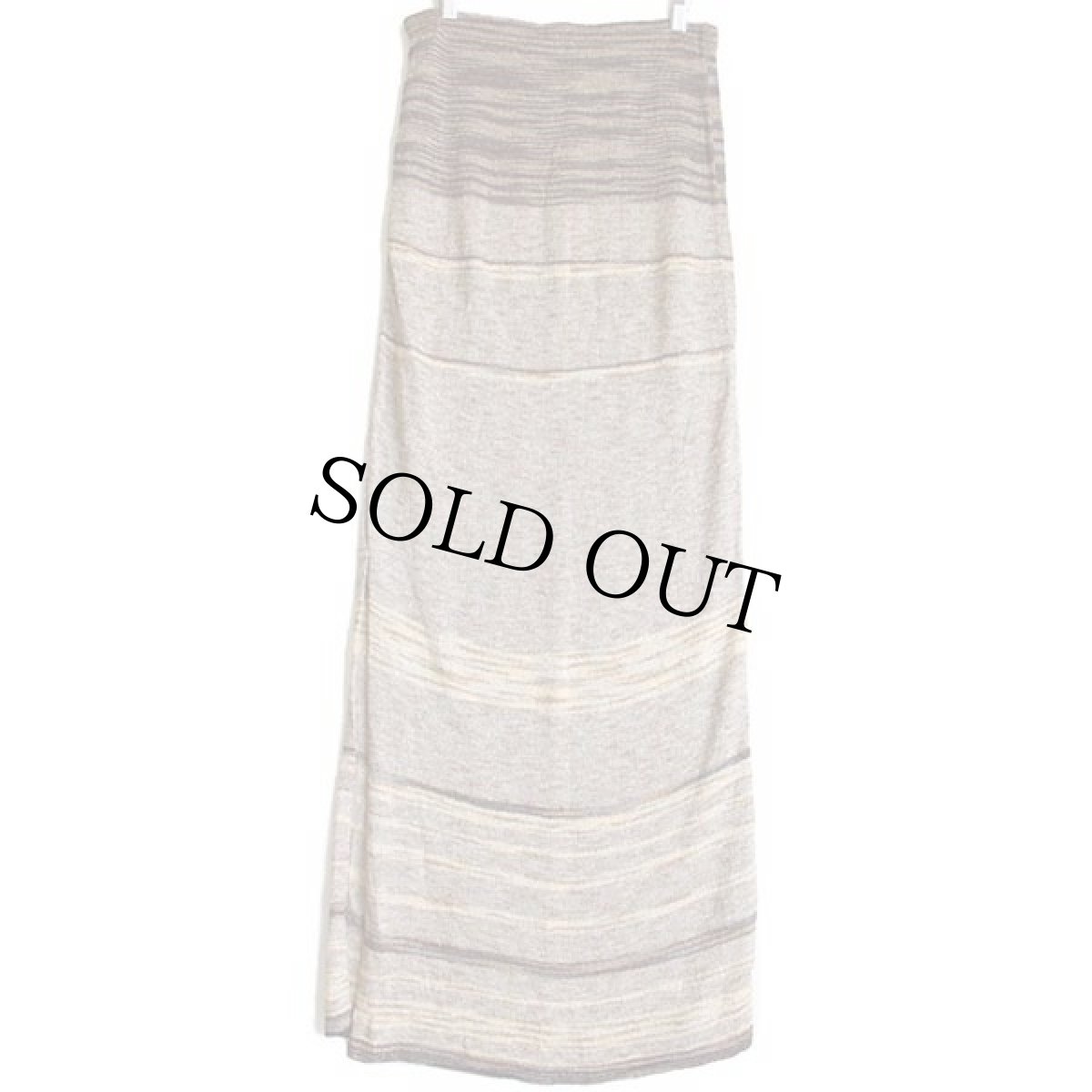 画像2: 90s USA製 CAROL HORN ラグ柄 マキシ丈 レーヨン ニット スカート M (2)