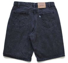 画像2: 90s メキシコ製 Levi'sリーバイス 550 ブラックデニム ショートパンツ w36★ショーツ (2)