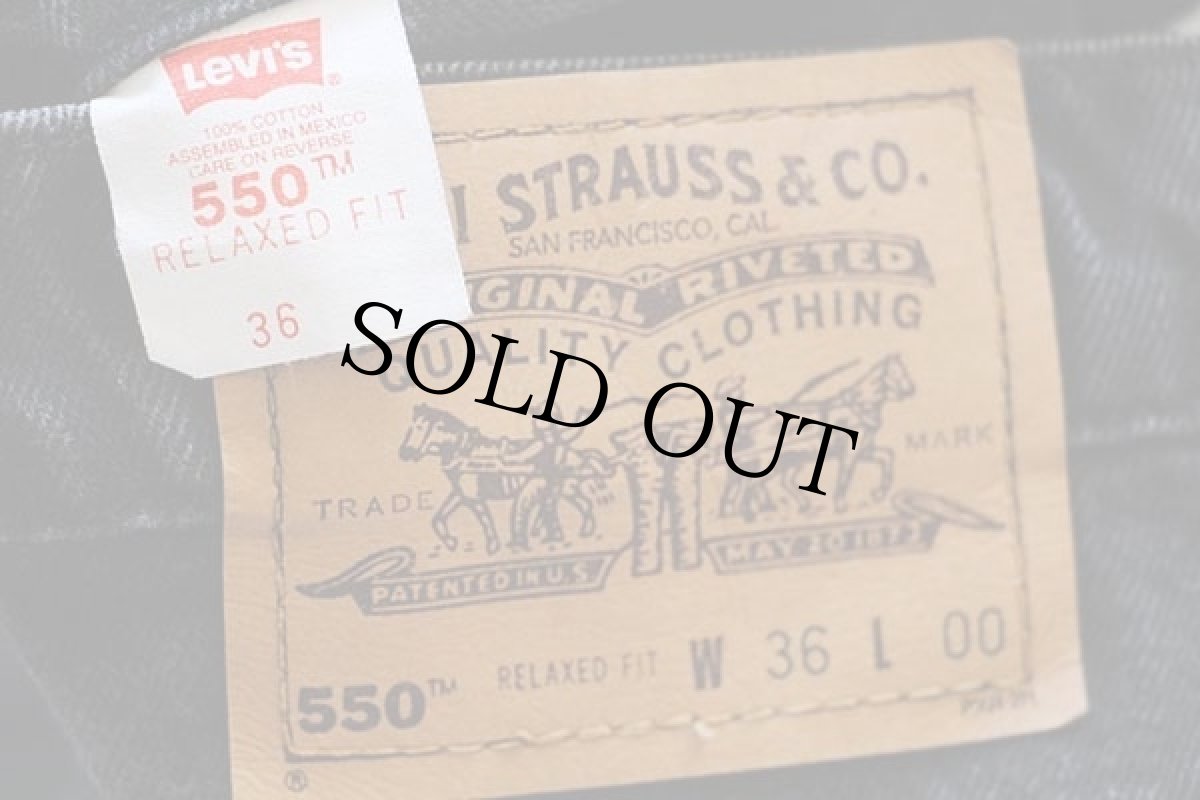 画像4: 90s メキシコ製 Levi'sリーバイス 550 ブラックデニム ショートパンツ w36★ショーツ (4)