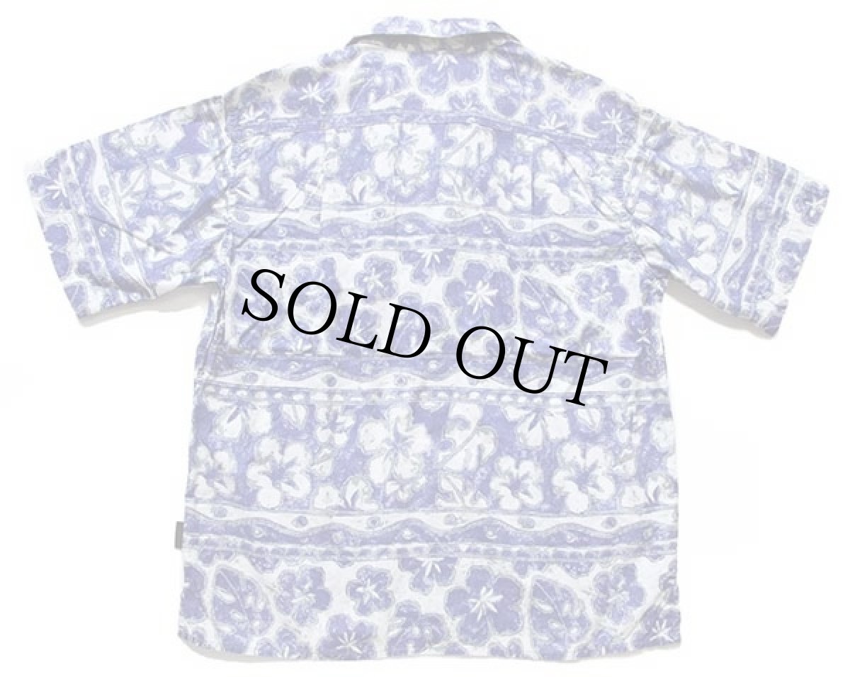 画像2: 00s トルコ製 patagoniaパタゴニア リーフ&花柄 オーガニックコットン アロハシャツ KIDS M (2)