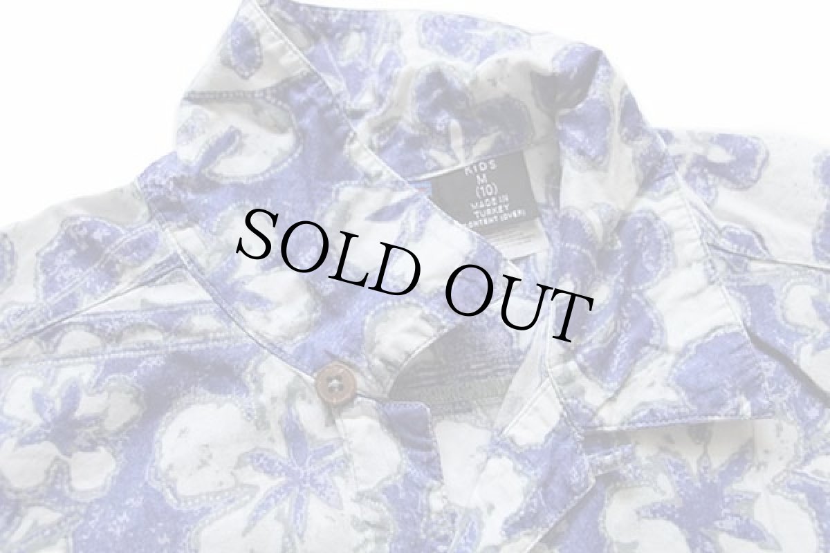 画像3: 00s トルコ製 patagoniaパタゴニア リーフ&花柄 オーガニックコットン アロハシャツ KIDS M (3)