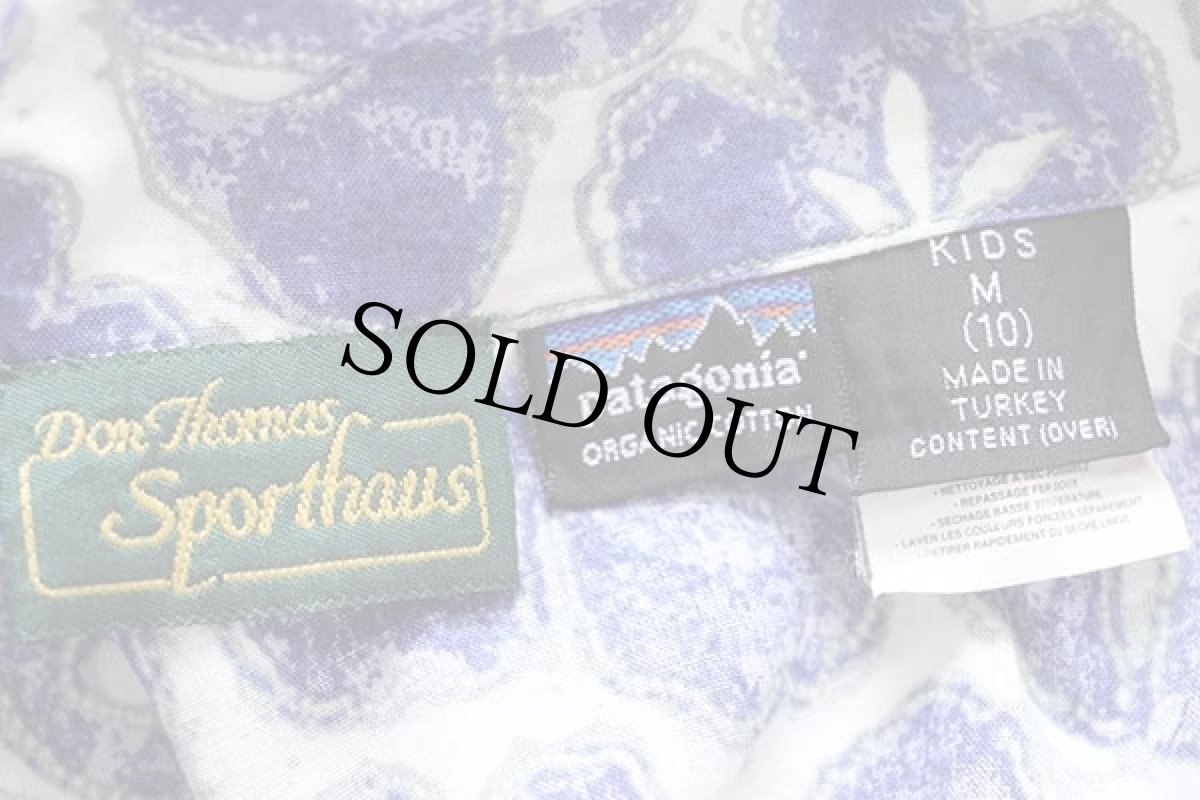 画像4: 00s トルコ製 patagoniaパタゴニア リーフ&花柄 オーガニックコットン アロハシャツ KIDS M (4)