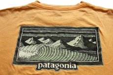 画像4: 90s USA製 patagoniaパタゴニア マウンテンウェーブ オーガニックコットンTシャツ オレンジ M (4)