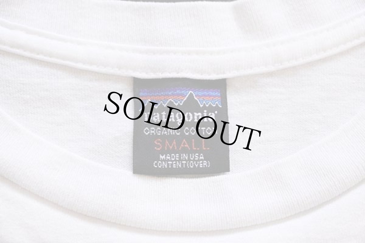 画像4: 90s USA製 patagoniaパタゴニア カヤック 両面プリント オーガニックコットンTシャツ 白 S (4)