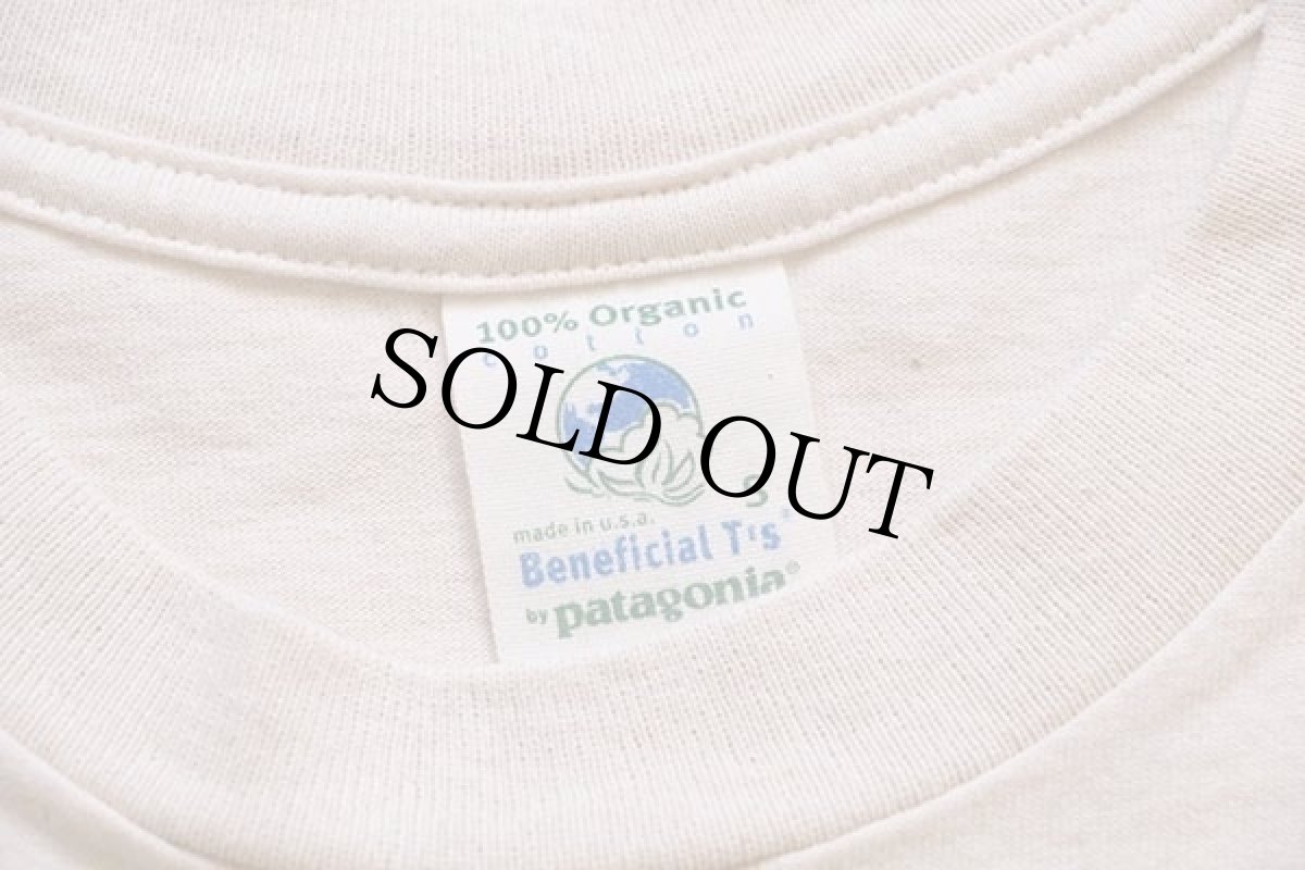 画像4: デッドストック★90s USA製 patagoniaパタゴニア Beneficial T's 無地 オーガニックコットンTシャツ ベージュ S (4)
