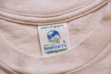 画像4: デッドストック★90s USA製 patagoniaパタゴニア Beneficial T's 無地 オーガニックコットンTシャツ ベージュ S (4)