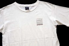 画像1: 90s USA製 patagoniaパタゴニア support sustainable forestry オーガニックコットンTシャツ 生成り S (1)