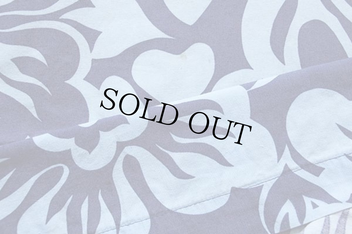 画像8: 80s USA製 STUSSYステューシー ハイビスカス 総柄 半袖 コットンシャツ M (8)