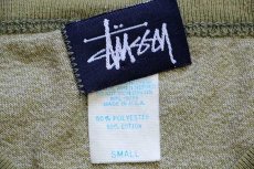 画像4: 80s USA製 STUSSYステューシー 2枚タグ 三段中抜き ドラゴン リンガーTシャツ 杢オリーブ S (4)