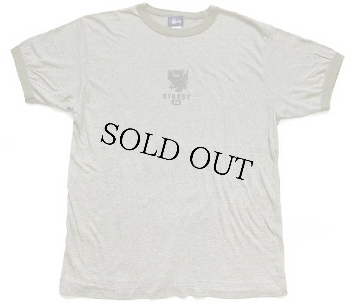 画像2: 80s USA製 STUSSYステューシー 2枚タグ 三段中抜き ドラゴン リンガーTシャツ 杢オリーブ S (2)