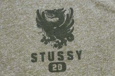 画像3: 80s USA製 STUSSYステューシー 2枚タグ 三段中抜き ドラゴン リンガーTシャツ 杢オリーブ S (3)