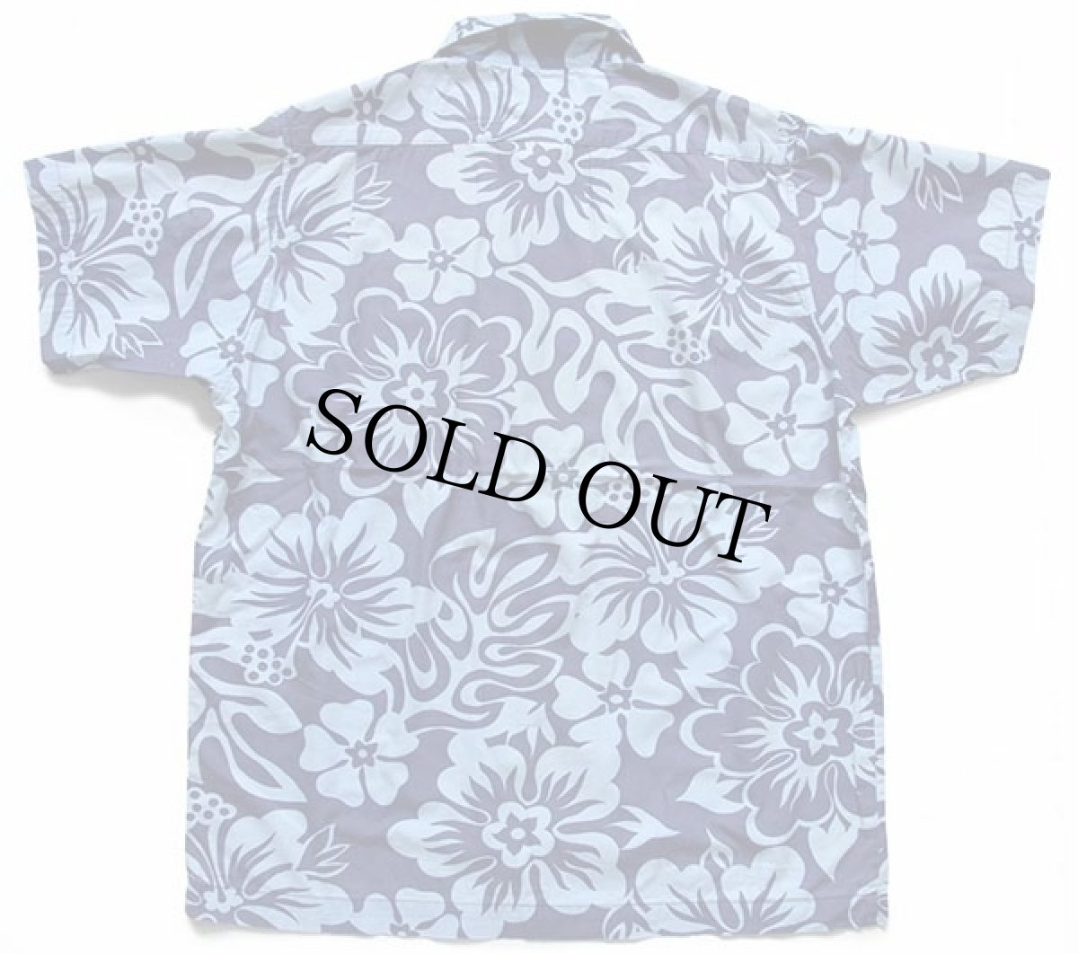 画像2: 80s USA製 STUSSYステューシー ハイビスカス 総柄 半袖 コットンシャツ M (2)