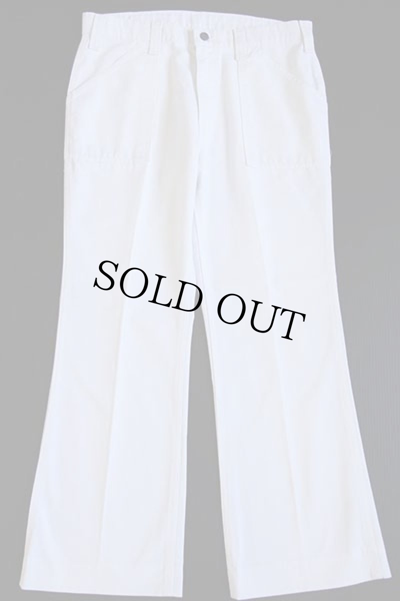 画像2: 70s Levi'sリーバイス 571 ベイカータイプ フレアパンツ 白 w34 (2)