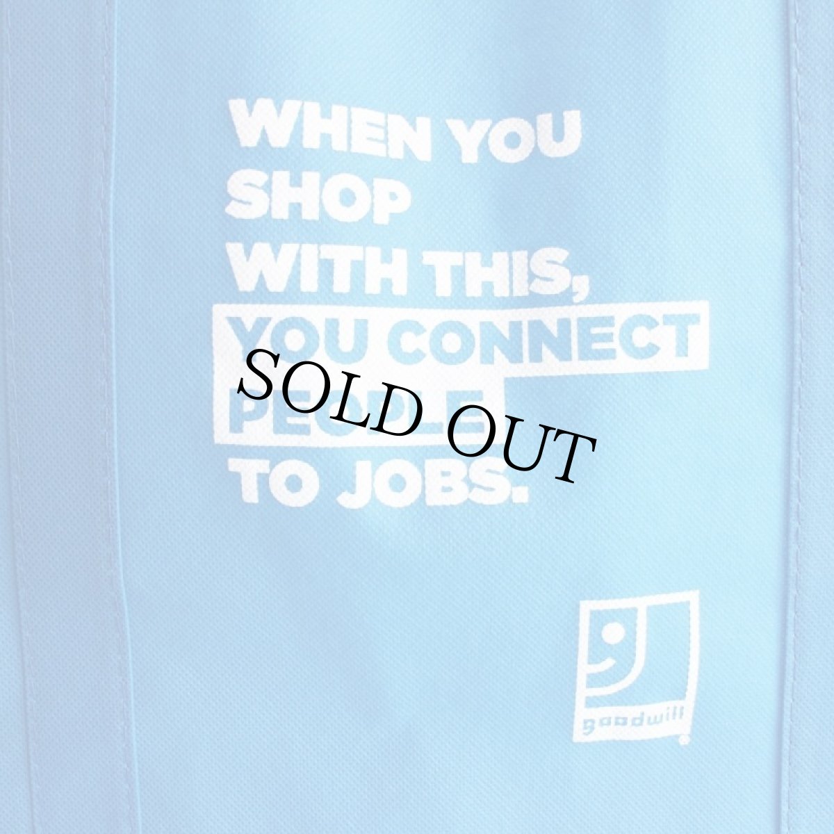 画像6: 新品★goodwill グッドウィル メッセージ ロゴ エコバッグ 青 (6)
