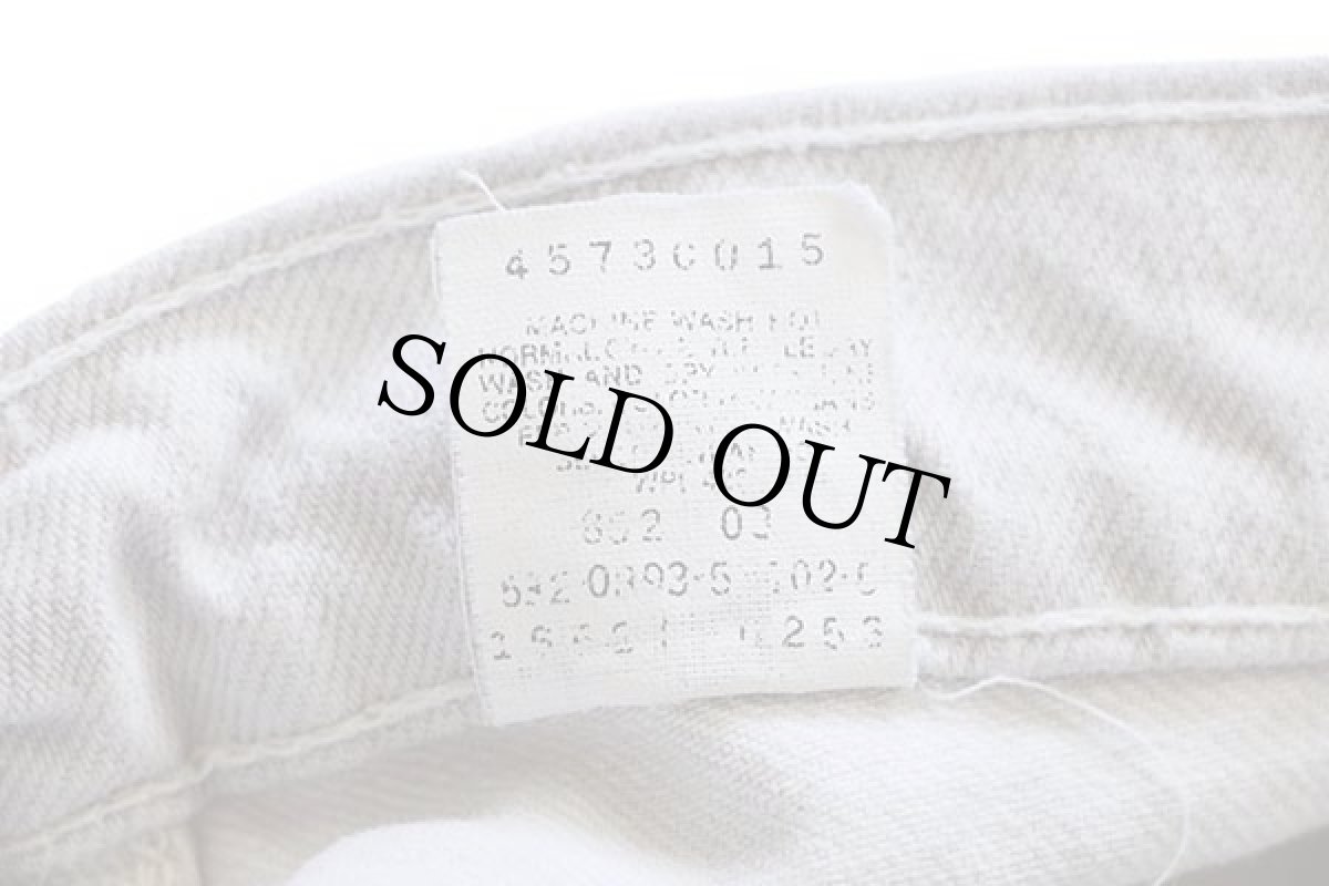 画像6: 90s USA製 Levi'sリーバイス 521 カラーデニムパンツ ライトグレー 12 M (6)