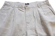 画像4: 90s DOCKERSドッカーズ ツータック スラックス リネン×コットンパンツ ベージュ w40 L30★Levi'sリーバイス (4)