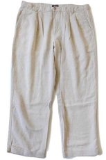 画像2: 90s DOCKERSドッカーズ ツータック スラックス リネン×コットンパンツ ベージュ w40 L30★Levi'sリーバイス (2)