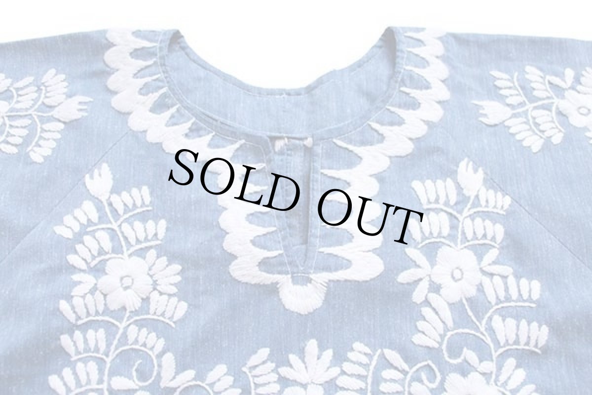 画像3: ハンドメイド 花柄 刺繍入り チュニック (3)