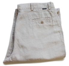 画像1: 90s DOCKERSドッカーズ ツータック スラックス リネン×コットンパンツ ベージュ w40 L30★Levi'sリーバイス (1)